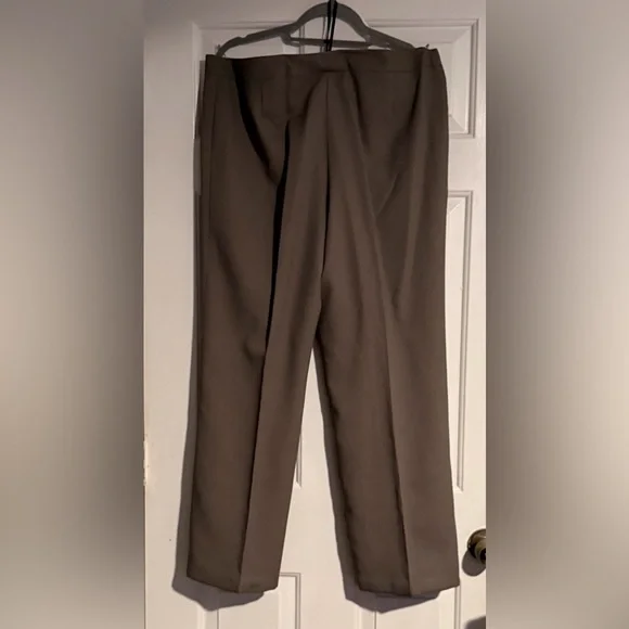 Kasper 2 Piece Tan & Black Print Pant Suit Women Size 14 Business Classic - Picture 3 of 12